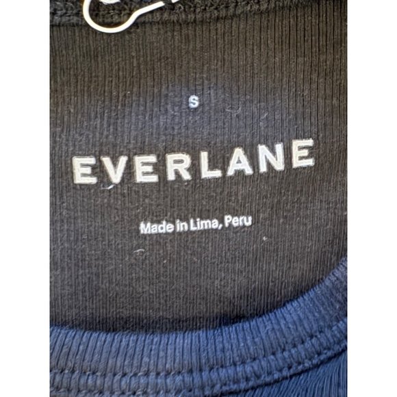 Everlane Black The Supima Micro Rib Crew Neck Short Sleeve Tee Size S NWT - Picture 8 of 9